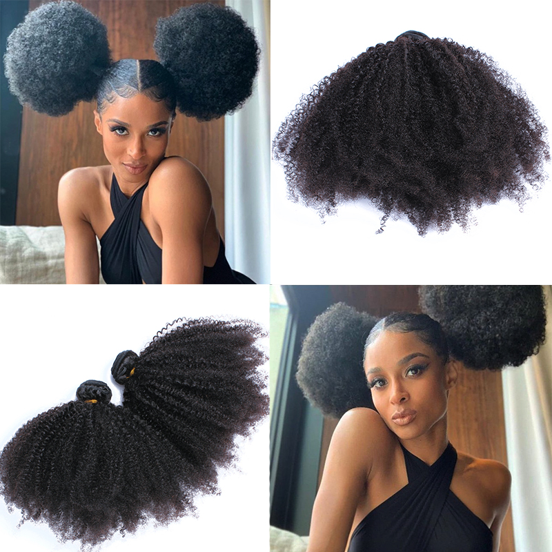 Osolovely Hair Afro Kinky Curly Weave Human Hair Extensions 4b 4c